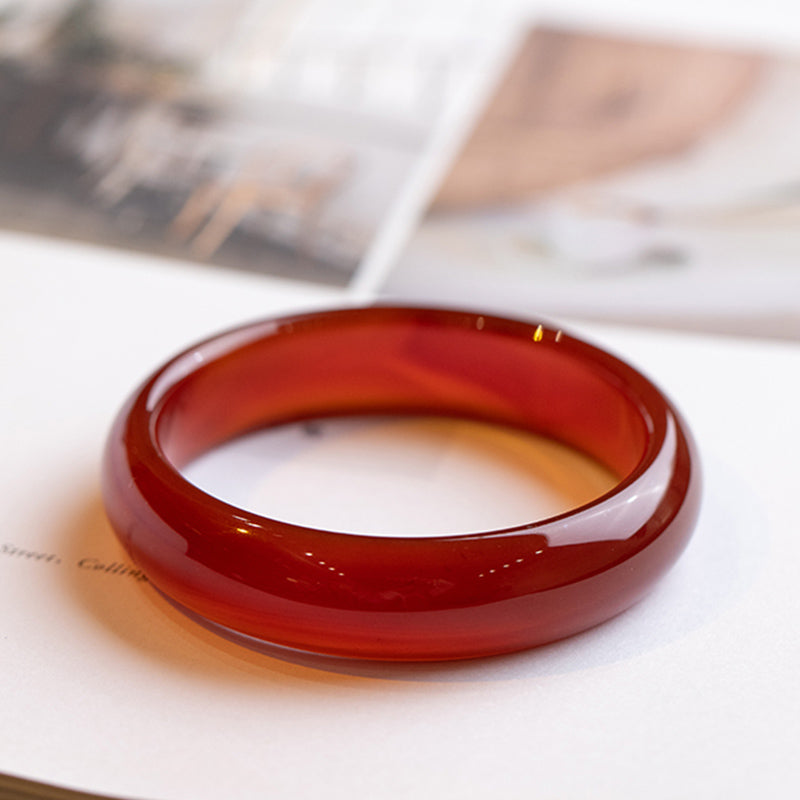 Wear FengShui Natural Red Agate Confidence Bracelet Bangle