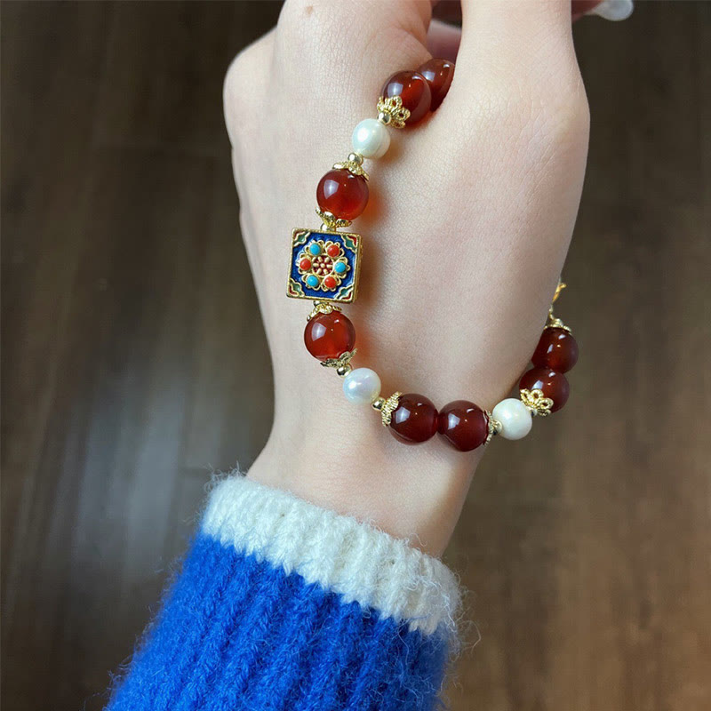 Wear FengShui Red Agate Pearl Confidence Self-acceptance Bracelet