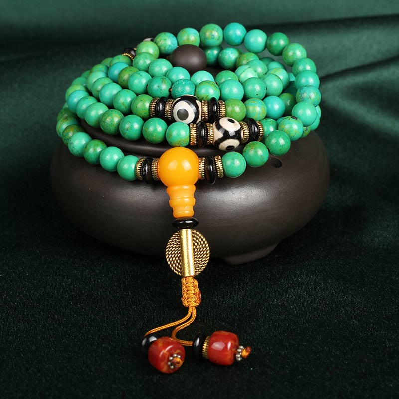 Wear FengShui Tibetan Turquoise Mala Balance Necklace Bracelet