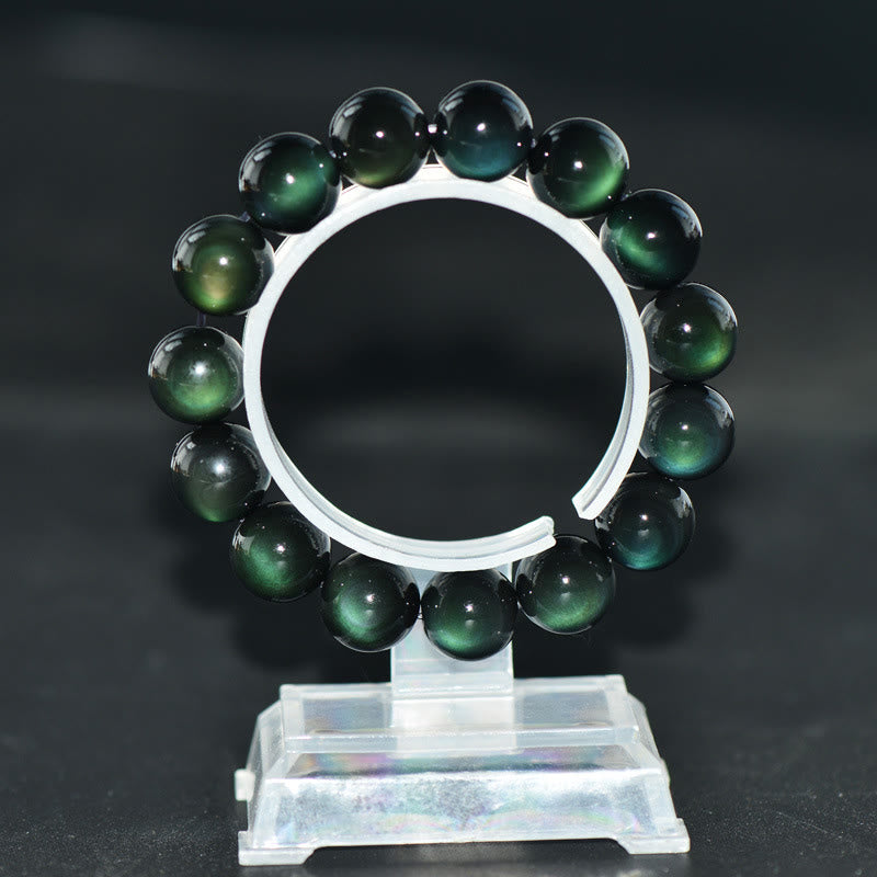 Wear FengShui Natural Green Eye Obsidian Wealth Bracelet