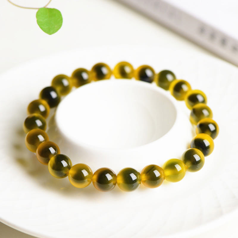 Wear FengShui Natural Colorful Candy Agate Harmony Strength Bead Bracelet