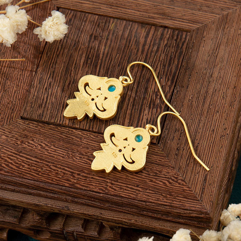 Wear FengShui Copper Enamel Turquoise Positive Drop Earrings