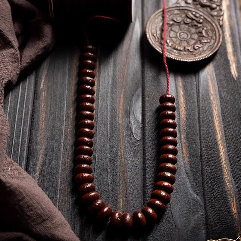 Wear FengShui Natural Tibet 108 Mala Beads Purple Bodhi Seed Hetian Cyan Jade Copper Dorje Peace Bracelet