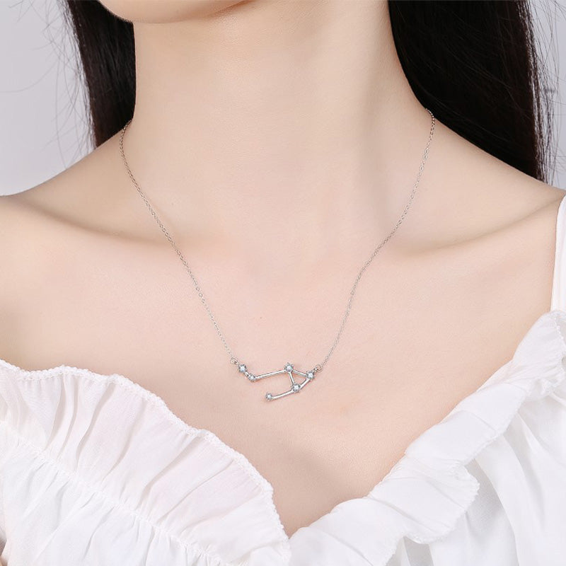 Wear FengShui 925 Sterling Silver 12 Constellations of the Zodiac Astrology Blessing Necklace Pendant