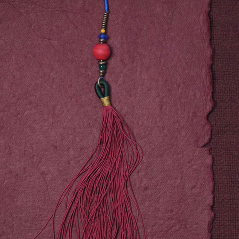 Wear FengShui 108 Mala Beads Bodhi Seed Dzi Bead Peace Tassel Bracelet