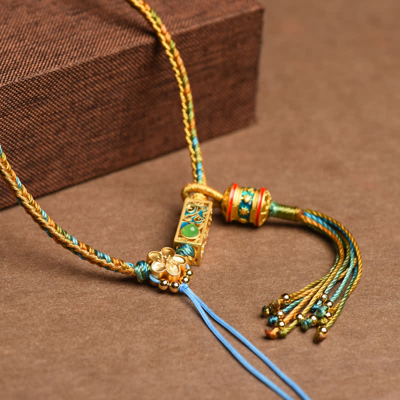 Wear FengShui Colorful String Copper Wealth Necklace Pendant