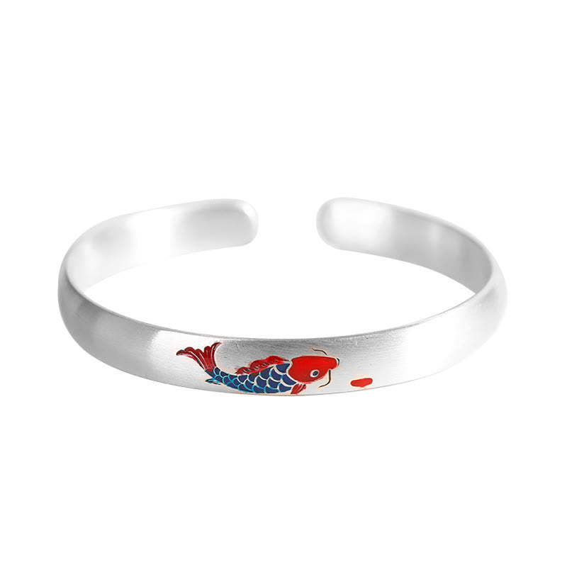 Wear FengShui 999 Sterling Silver Koi Fish Luck Cuff Bracelet Bangle