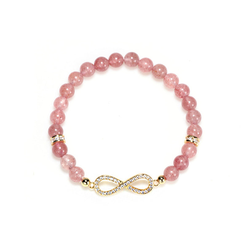 Wear FengShui Natural Strawberry Quartz Positivity Healing Bracelet