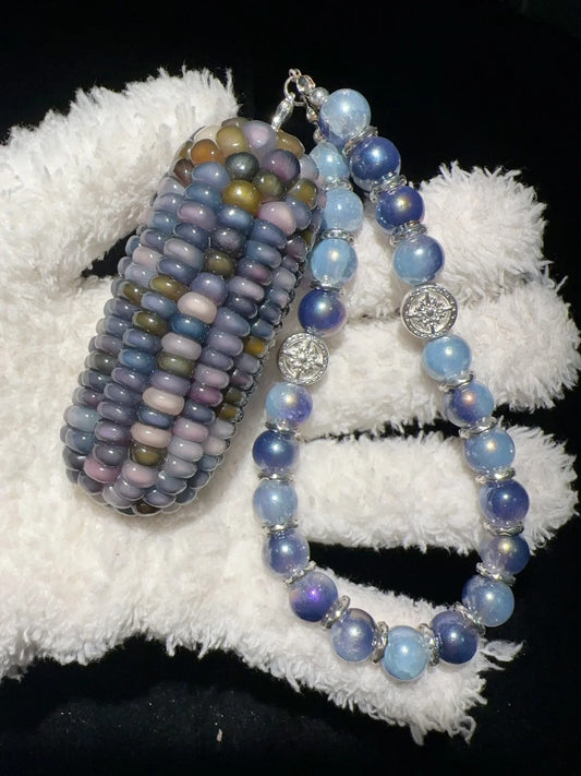 Butterfly Pea Flower Blue Clear Natural Corn Charms for Fidgeting