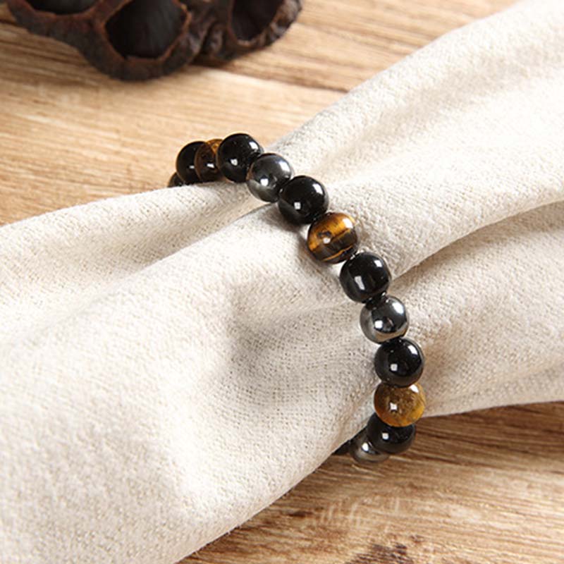 Wear FengShui Tibetan Tiger's Eye Bracelet Necklace Set