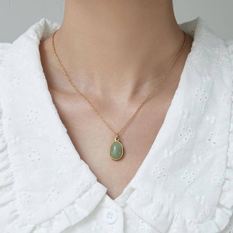 Wear FengShui Natural Green Aventurine Amethyst Rose Quartz Blessing Necklace Pendant
