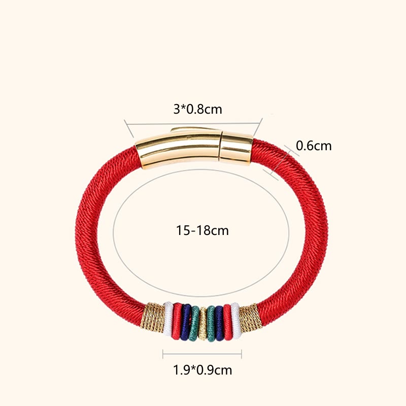 Wear FengShui Tibetan Handmade Colorful King Kong Knot Five Elements Luck Braid String Bracelet
