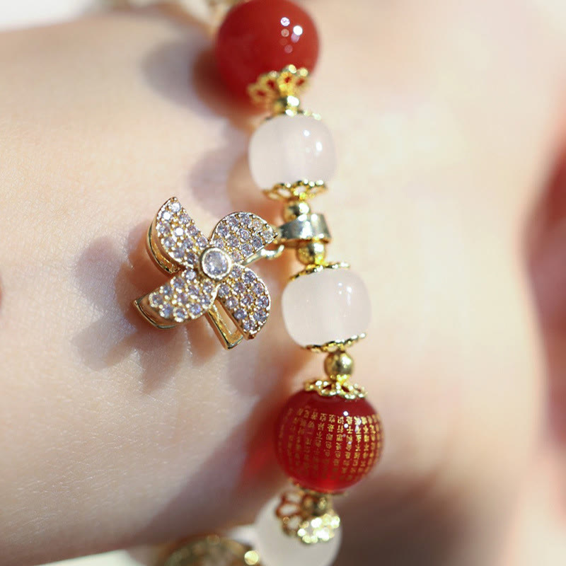 Wear FengShui Windmill Chinese Lock Charm Fu Character Blessing Bracelet
