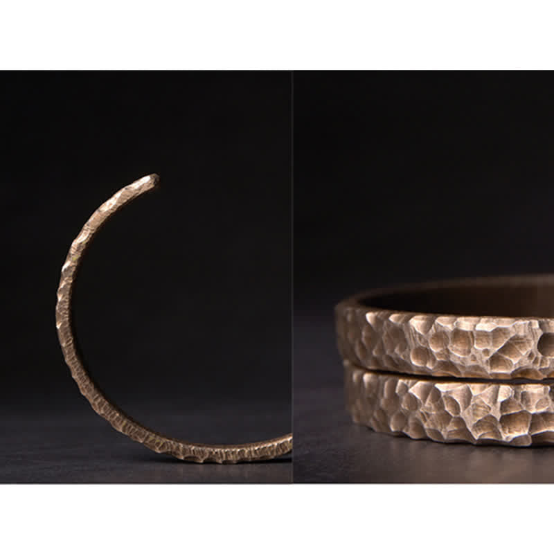 Wear FengShui Lava Rock Stone Copper Balance Cuff Bracelet Bangle