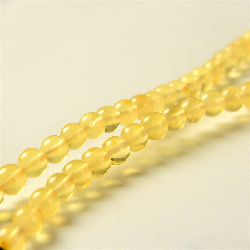 Wear FengShui 108 Mala Beads Natural Amber Clear Anxiety Bracelet