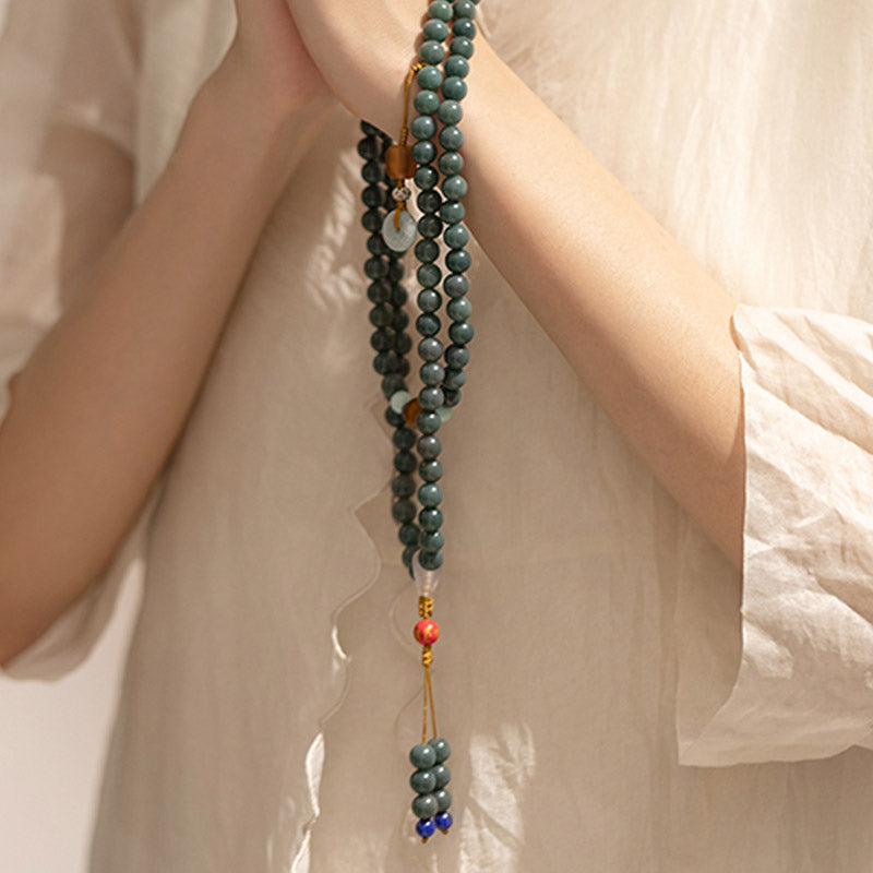 Wear FengShui 108 Beads Bodhi Seed Blessing Meditation Bracelet Mala
