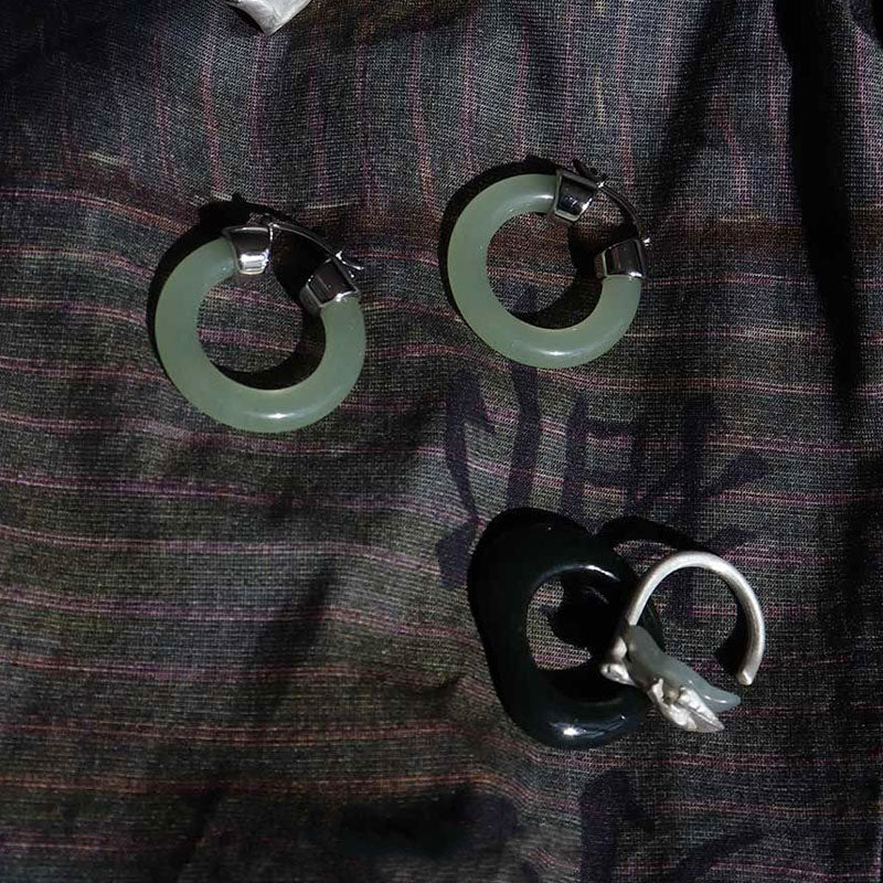 Wear FengShui Round Jade White Jade Prosperity Earrings