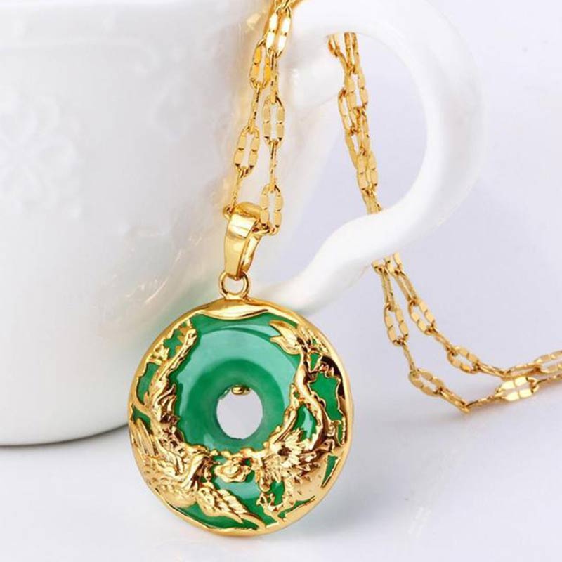 Wear FengShui Natural Jade Prosperity Necklace