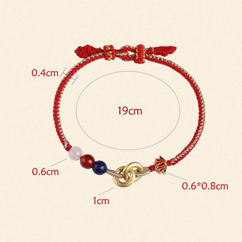 Wear FengShui 925 Sterling Silver Double Peace Buckle Lotus Auspicious Bracelet