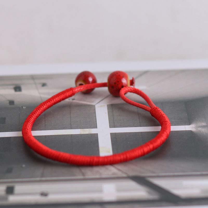 Wear FengShui FengShui Lucky Red String Ceramic Bracelet