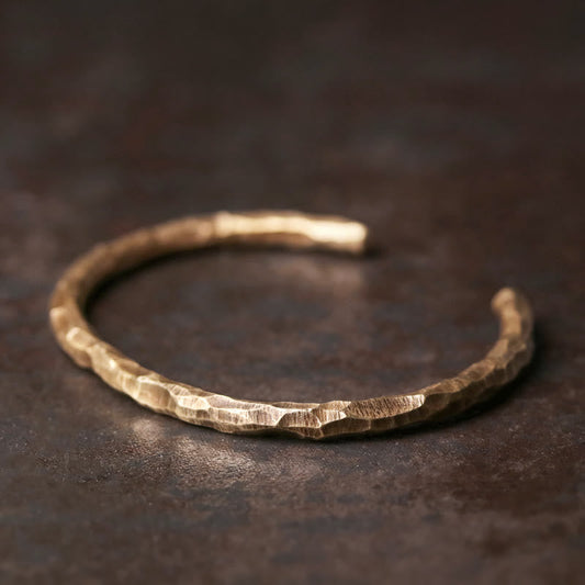 Wear FengShui Tibetan Bump Texture Copper Luck Cuff Bracelet Bangle
