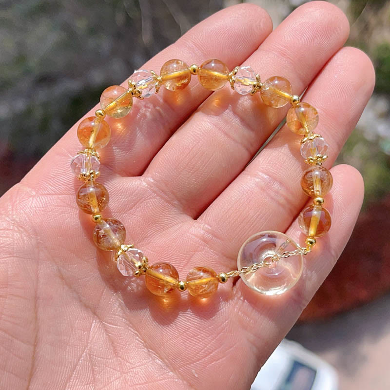 Wear FengShui Peace Buckle Citrine Crystal Prosperity Bracelet