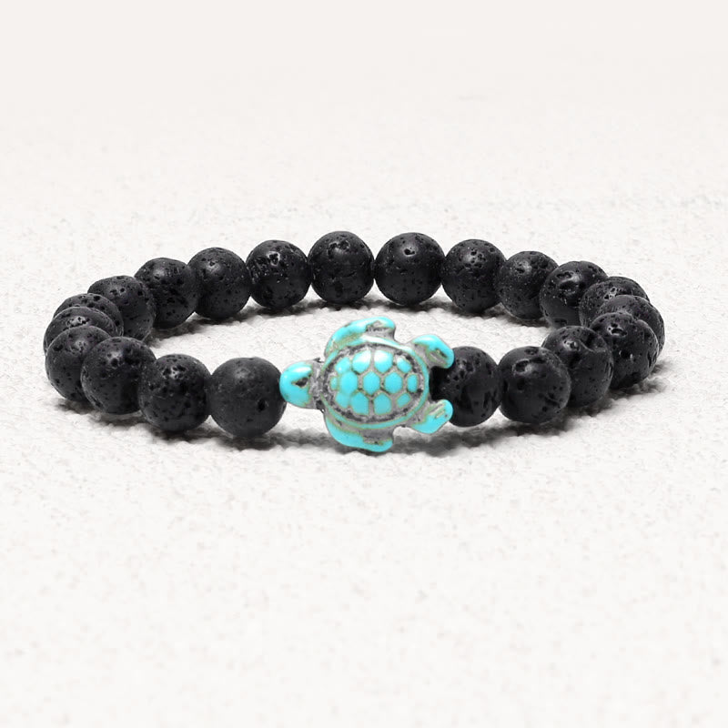 Wear FengShui Natural Stone Sea Turtle Turquoise Blessing Bracelet