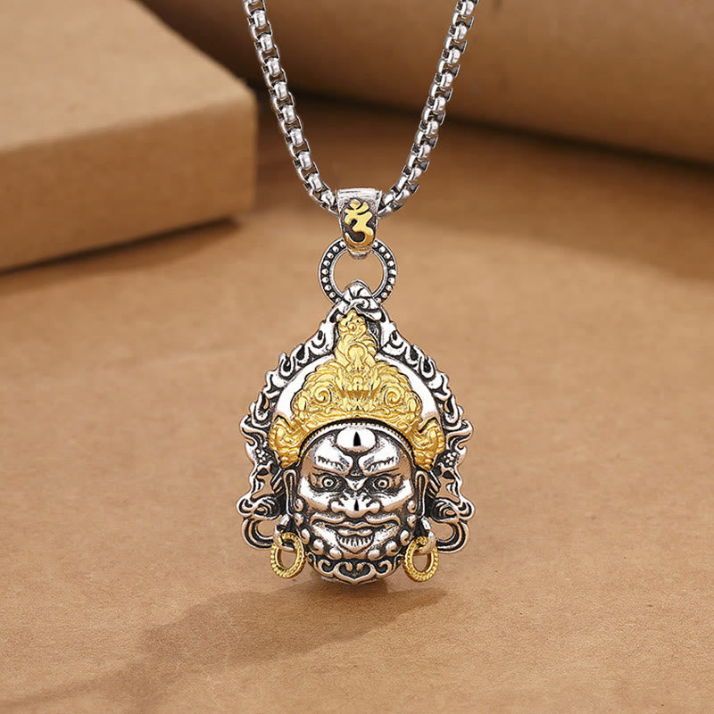 Wear FengShui Yellow God of Wealth Amulet Copper Luck Necklace Pendant