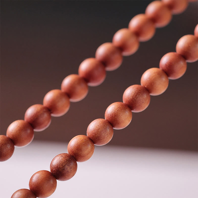 Wear FengShui Sandalwood Hetian Jade Protection Double Wrap Bracelet