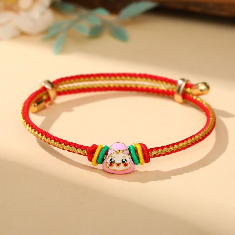Wear FengShui Colorful Rope Zongzi Pattern Luck Handmade Child Adult Bracelet