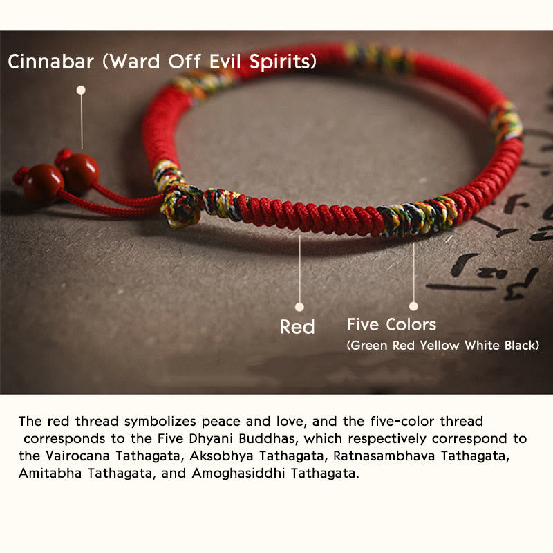 Wear FengShui Five Colors King Kong Knot String Protection Luck Bracelet