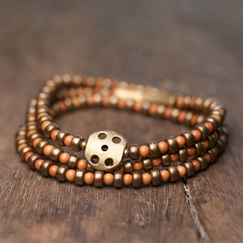 Wear FengShui Retro Olive Pit Copper Wealth Bracelet