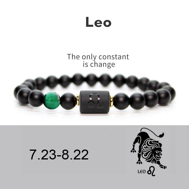 Wear FengShui 12  Constellations of the Zodiac Black Onyx Adjustable Bracelet