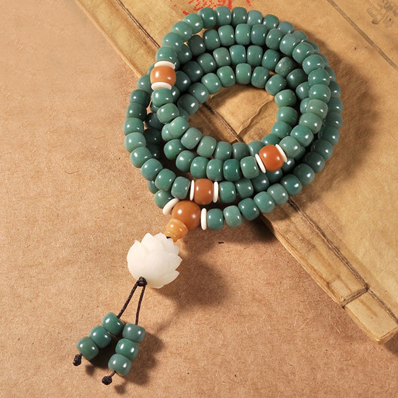 Wear FengShui Lotus Cyan Bodhi Seed Success Bracelet