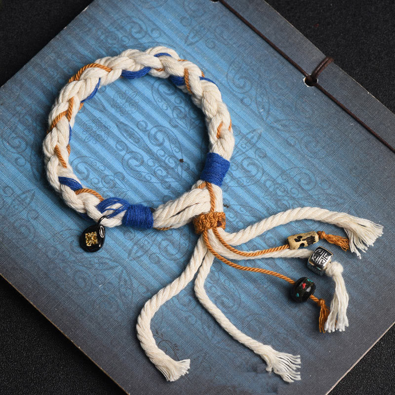 Wear FengShui Tibet Zakiram Goddess of Wealth Thangka Handmade Luck Bracelet