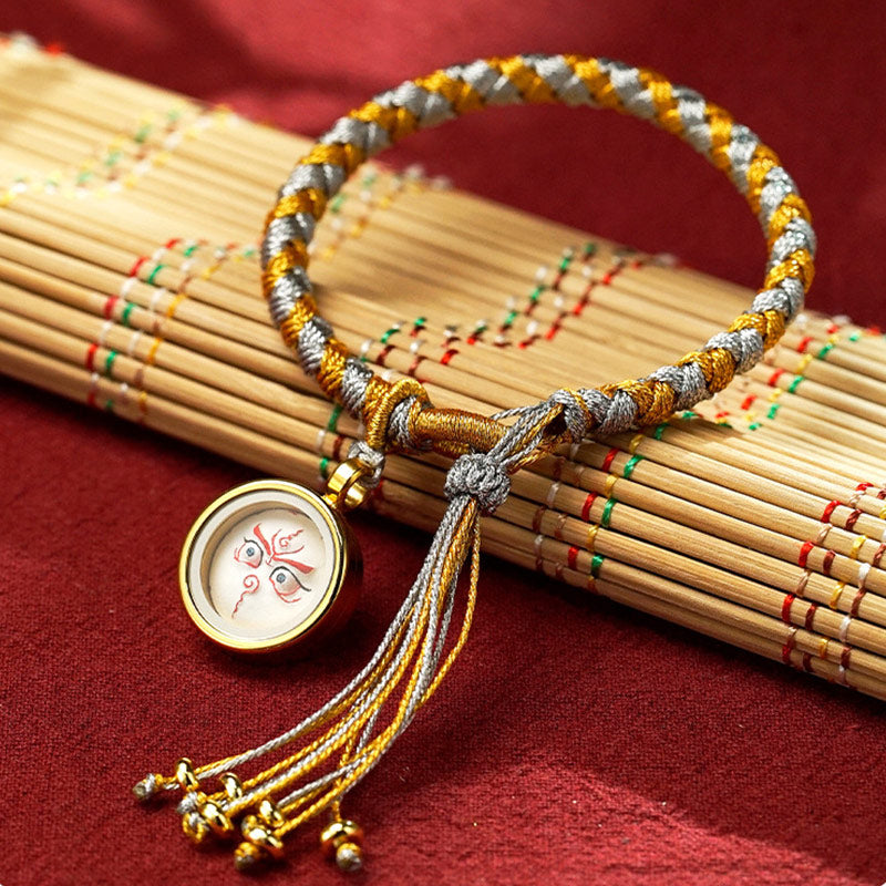 Wear FengShui Handmade Tibetan Five God Of Wealth Dragon Scale Rope Luck Braid Bracelet