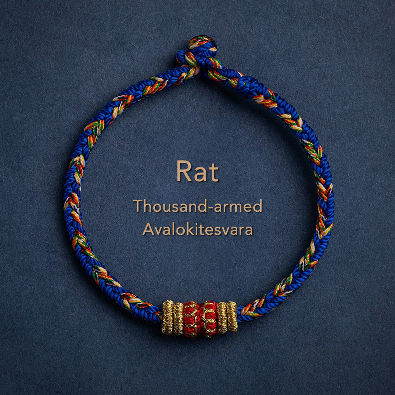Wear FengShui Tibet Handmade Chinese Zodiac Natal Buddha Luck Strength Braided String Bracelet