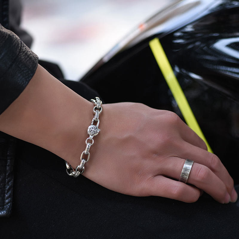 Wear FengShui 925 Sterling Silver Six True Words Wisdom Calm Bracelet