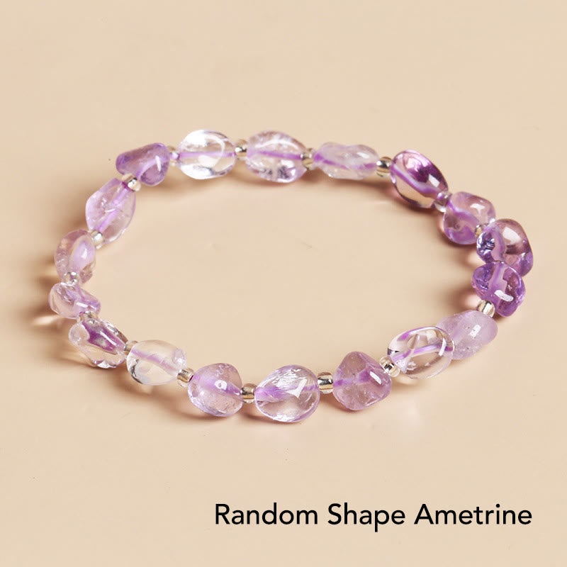 Wear FengShui Natural Irregular Shape Stone Crystal Meditation Balance Bracelet