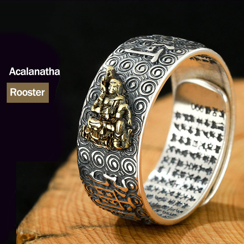 Wear FengShui Chinese Zodiac Natal Buddha Wealth Luck Adjustable Ring