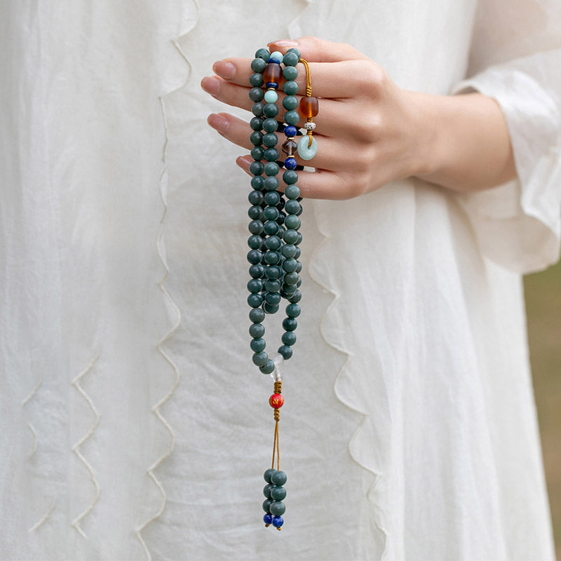 Wear FengShui 108 Beads Bodhi Seed Blessing Meditation Bracelet Mala