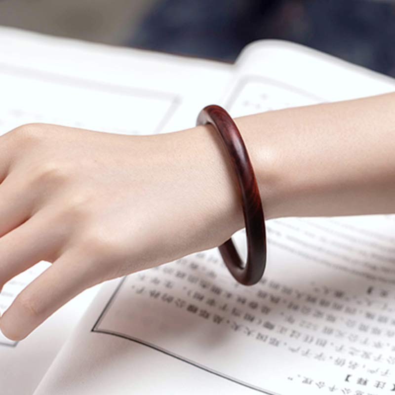 Wear FengShui Tibetan Small Leaf Red Sandalwood Ebony Green Sandalwood Protection Bracelet Bangle