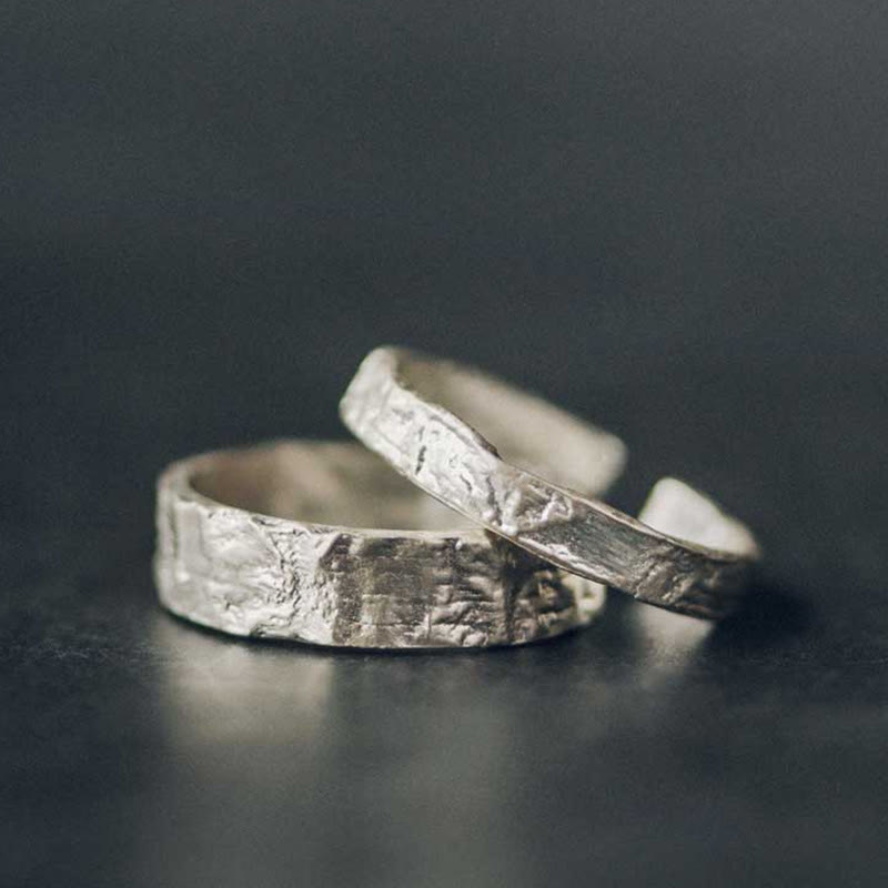 Wear FengShui 925 Sterling Silver Simple Design Blessing Couple Ring