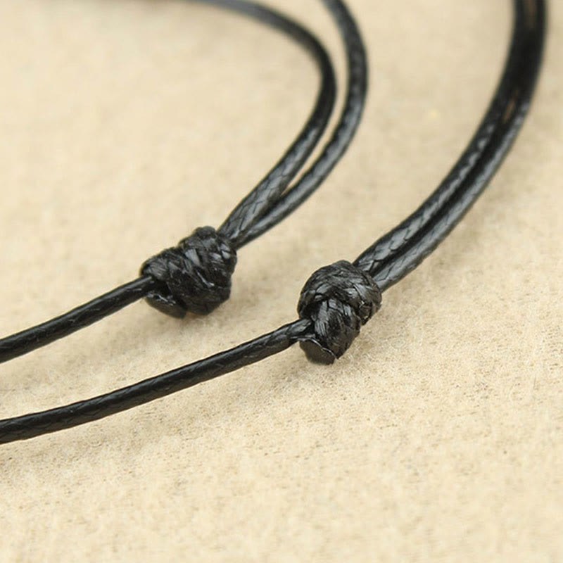 Wear FengShui Red Agate Bead Confidence Leather Rope Necklace Pendant