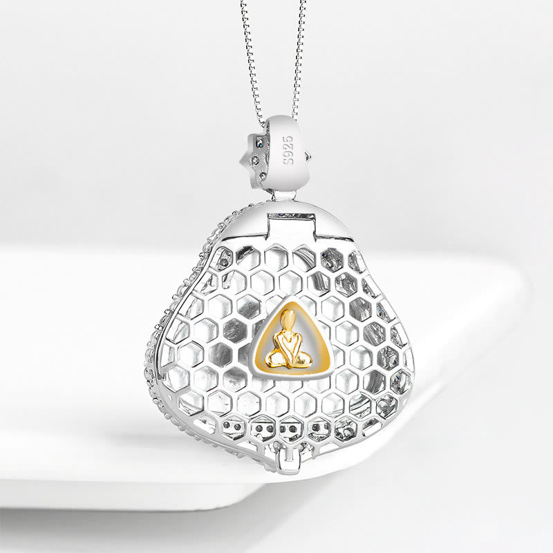 Wear FengShui Laughing Buddha Natural Jade Luck Abundance Titanium Steel Chain Necklace Pendant