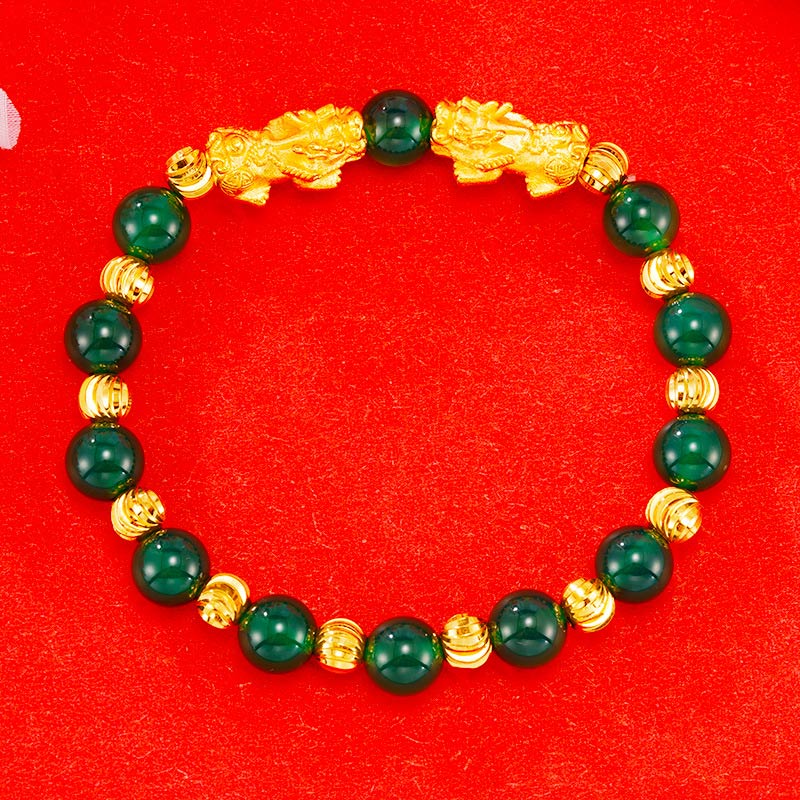 Wear FengShui Electroplating Golden Double Pixiu Wealth Bracelet