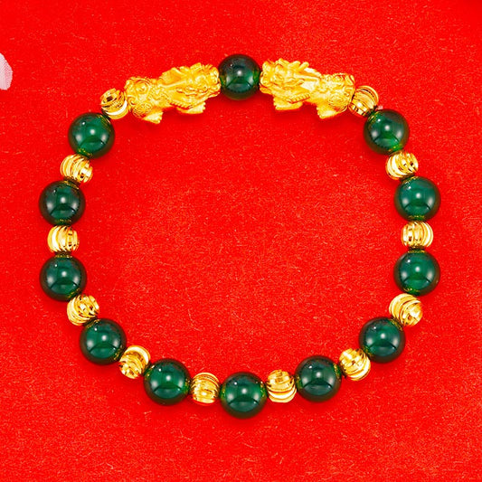 Wear FengShui Electroplating Golden Double Pixiu Wealth Bracelet