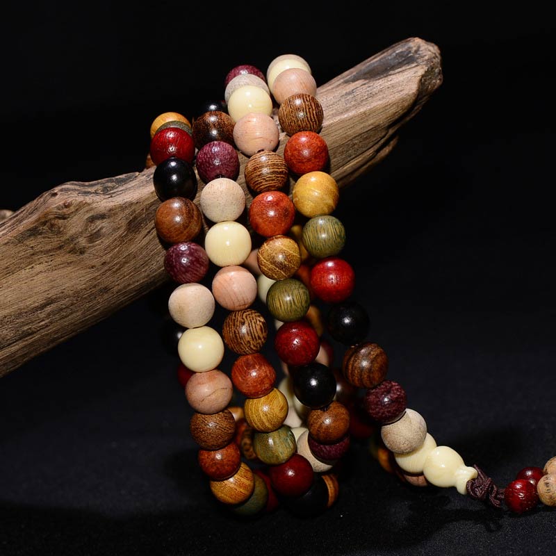 Wear FengShui  108 Beads Wenge Wood Mala Blessing Meditation Bracelet
