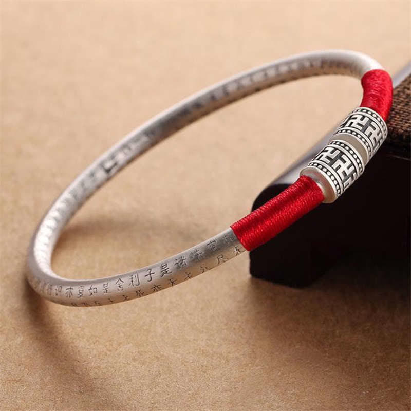 Wear FengShui Tibet Om Mani Padme Hum Luck Red String Bracelet Bangle