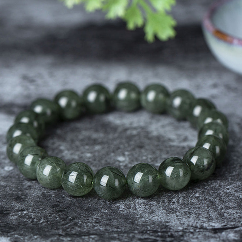 Wear FengShui Natural Green Crystal Blessing Wealth Bracelet